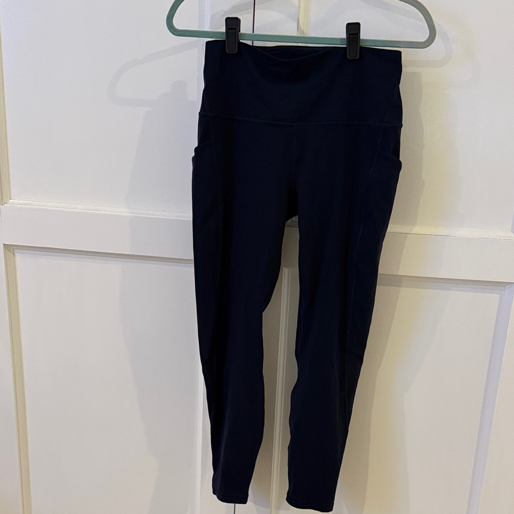 Lululemon High-Waist Navy Leggings with Side Pockets